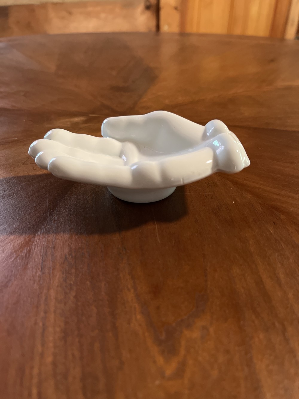 Vtg Milk glass hand trinket dish