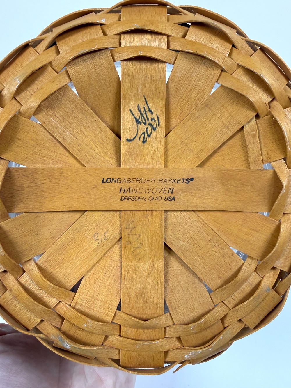 Longaberger round basket with liner