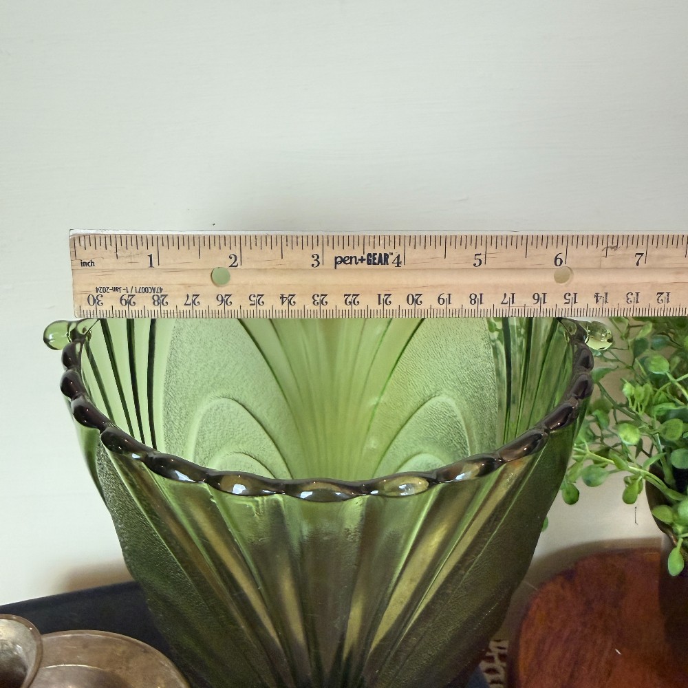 Brockway Nouveau Green Glass Ice Bucket