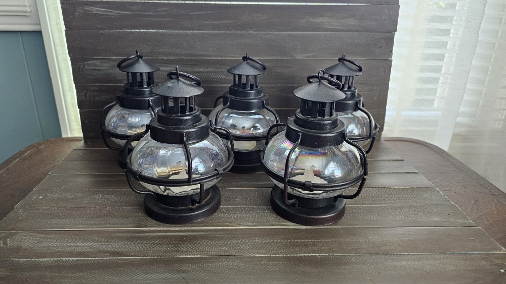Small vintage tealight onion lanterns (set 5)