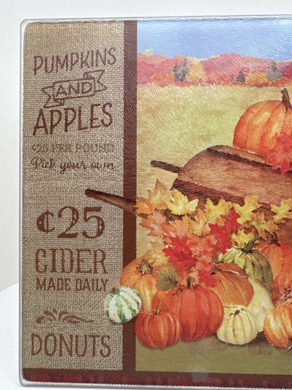 GLASS CUTTING BOARD, AUTUMN SCENE
