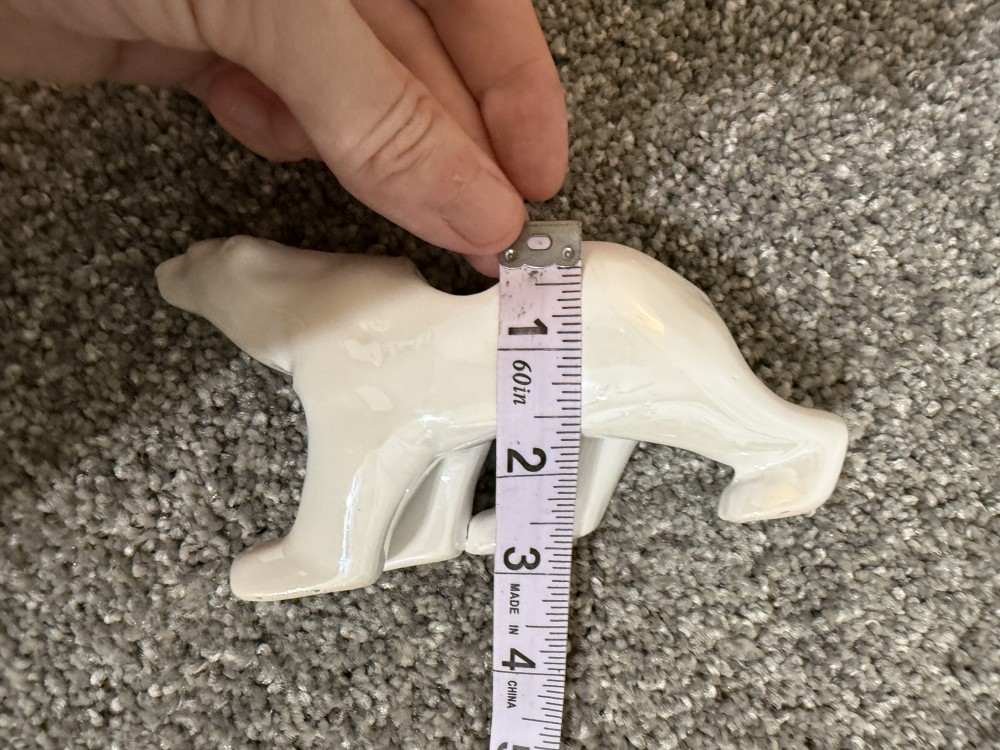 Porcelain polar bear planter
