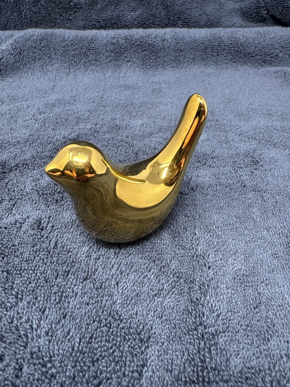 Ceramic Golden Bird Figurine