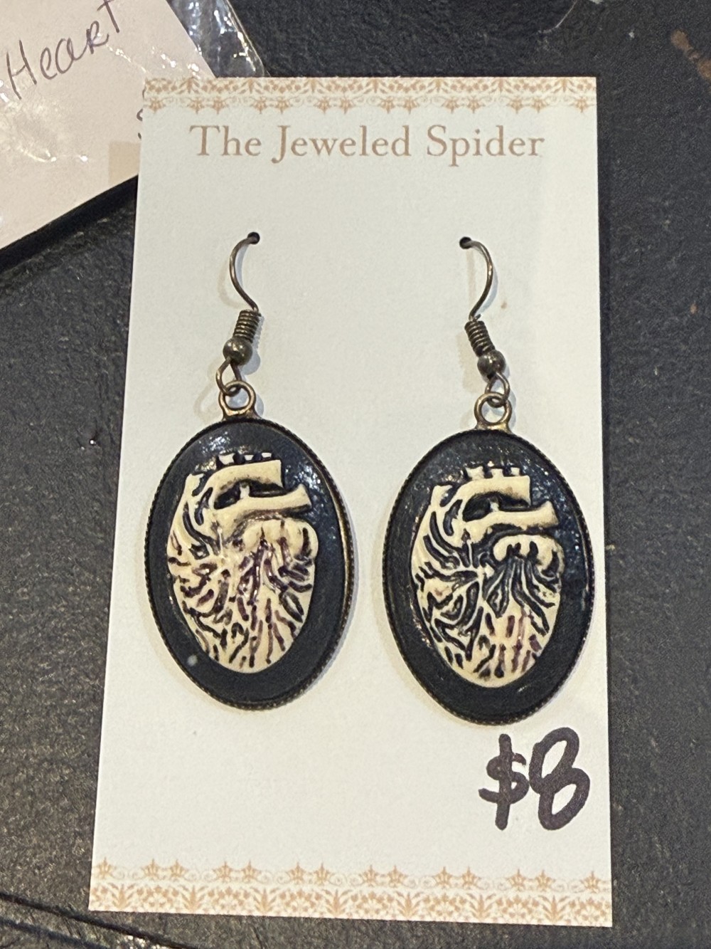 Earrings  Anatomy Heart Cameo