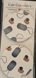 Dog Tags - Car cup coasters