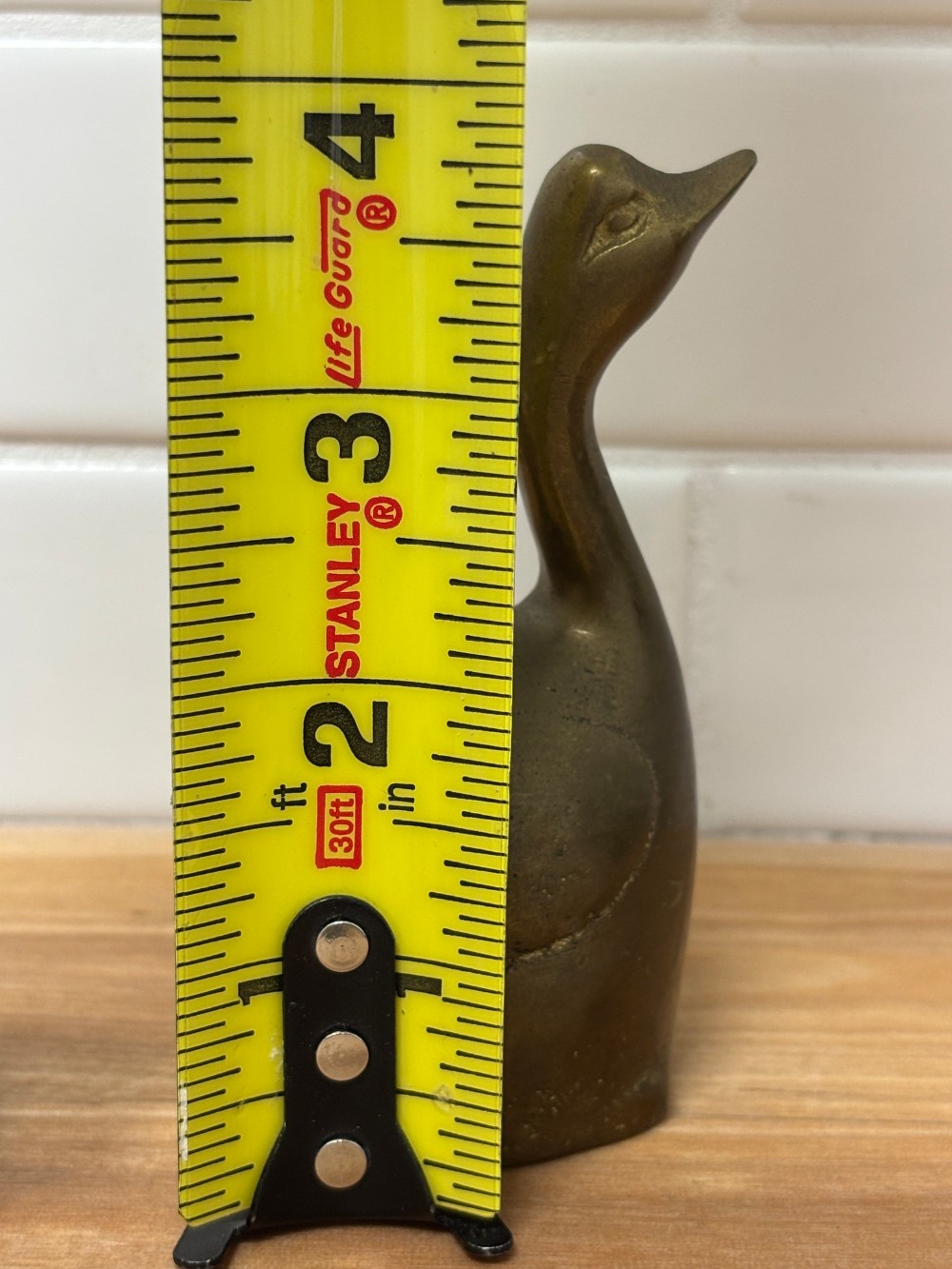 Brass Swan Bell Vintage Hand Bell Bird Figurine Cottagecore