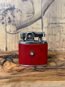 MCM PAC Red Leather Wrapped Cigarette Lighter Grannycore