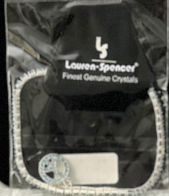 Lauren-Spencer Finest Genuine Crystals Peace Sign Tennis Bracelet NWT