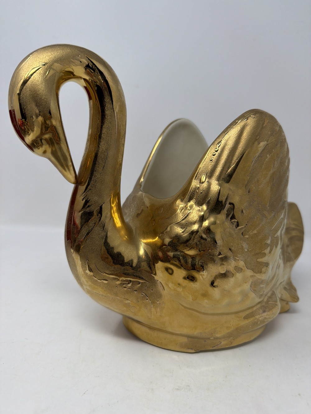 Vintage Swetye Gold Swan Planter