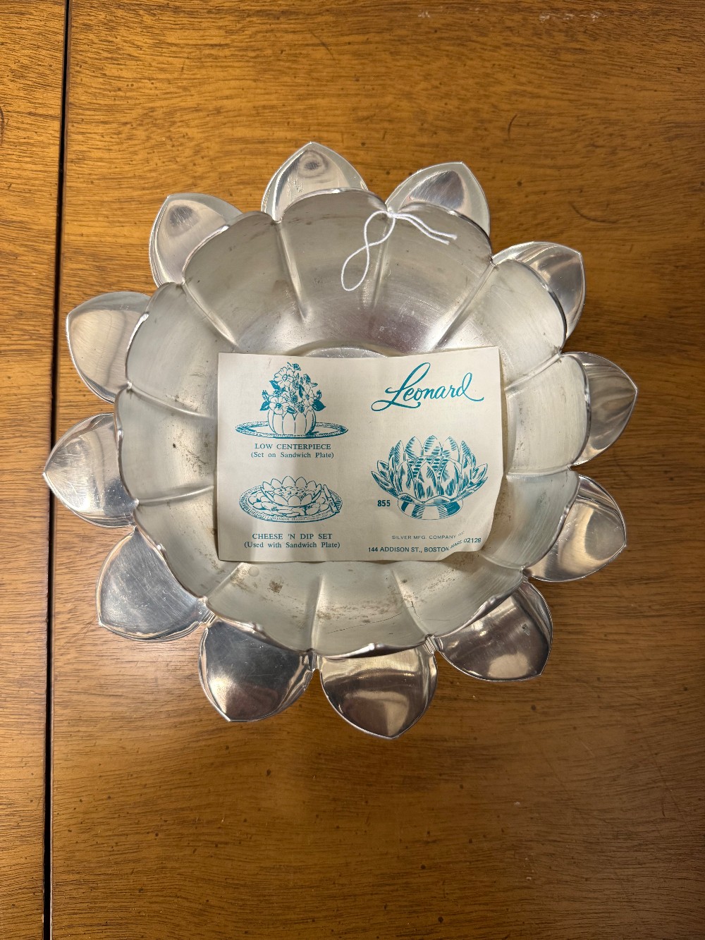 Leonard Silver Plate Louts Water Lily Bowl 1950s