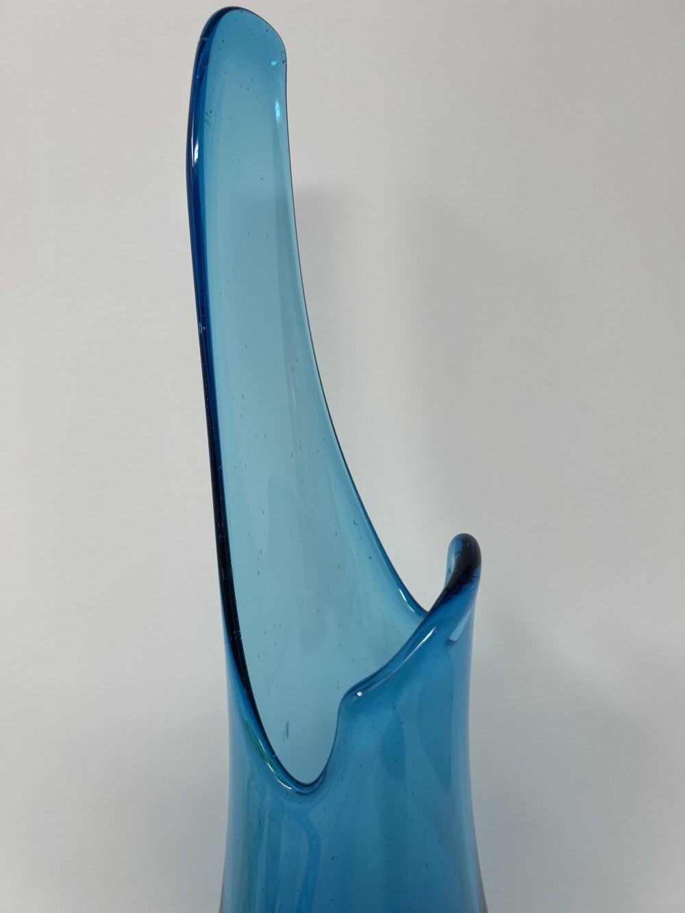 LE Smith Peacock Blue Smoothie Swung Vase; approx 16”