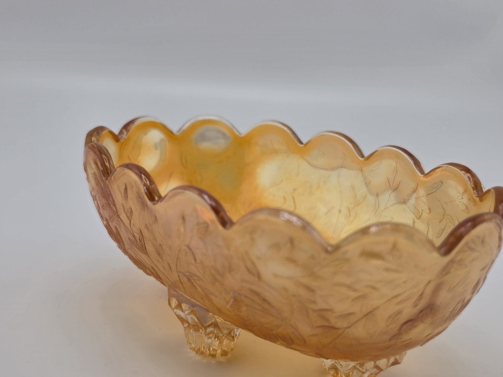 VTG 1950s Jeannette Floragold Candy Dish