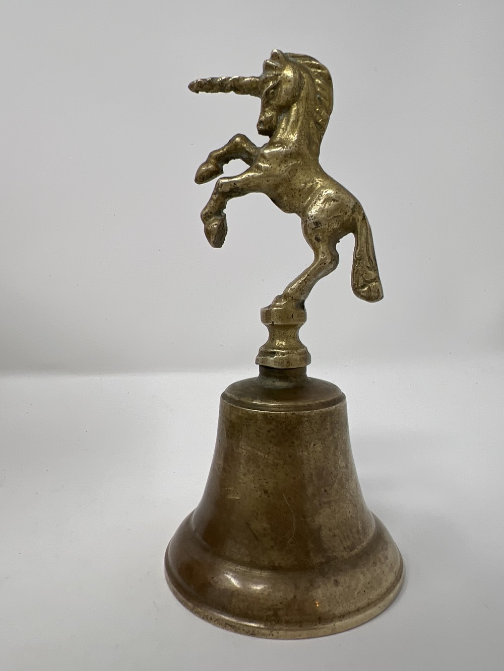 Vtg Brass Unicorn Bell w/Clapper