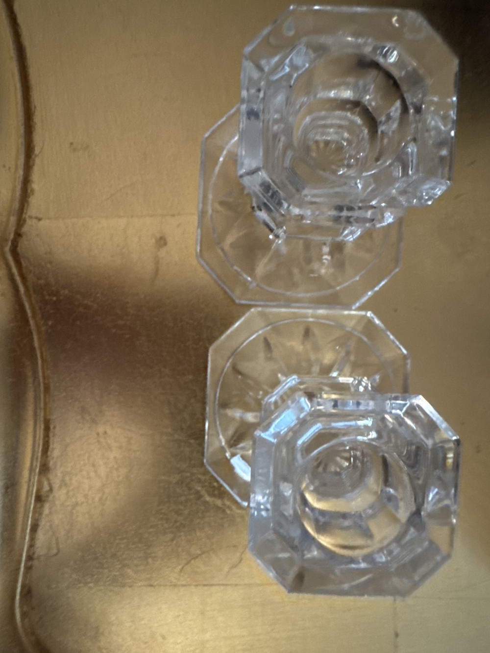 PAIR MIKASA LEAD CRYSTAL CANDLE HOLDERS