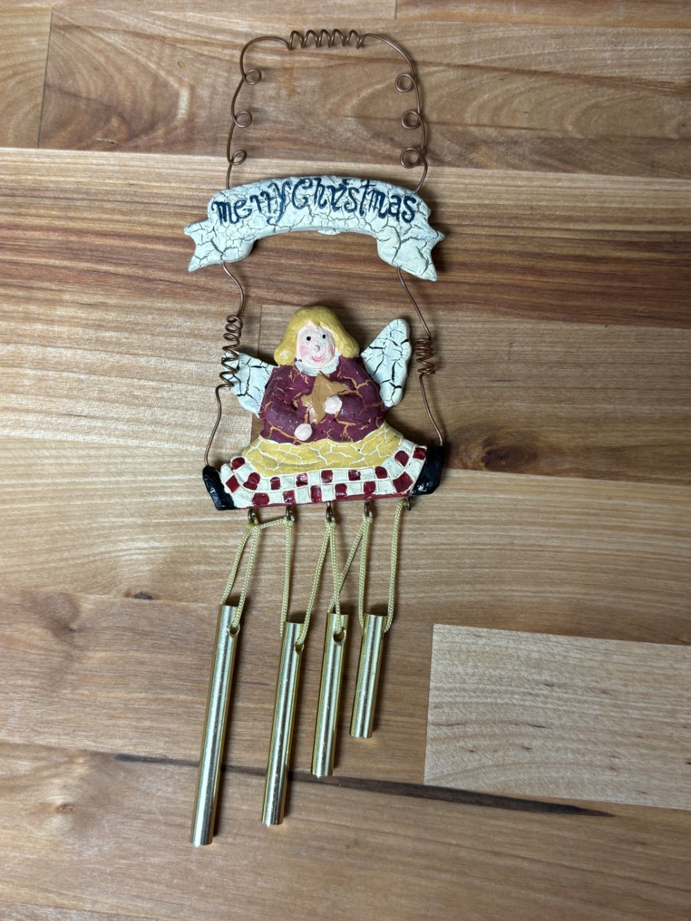 Merry Christmas Angel Resin Chimer Ornament Wind Chime 1997