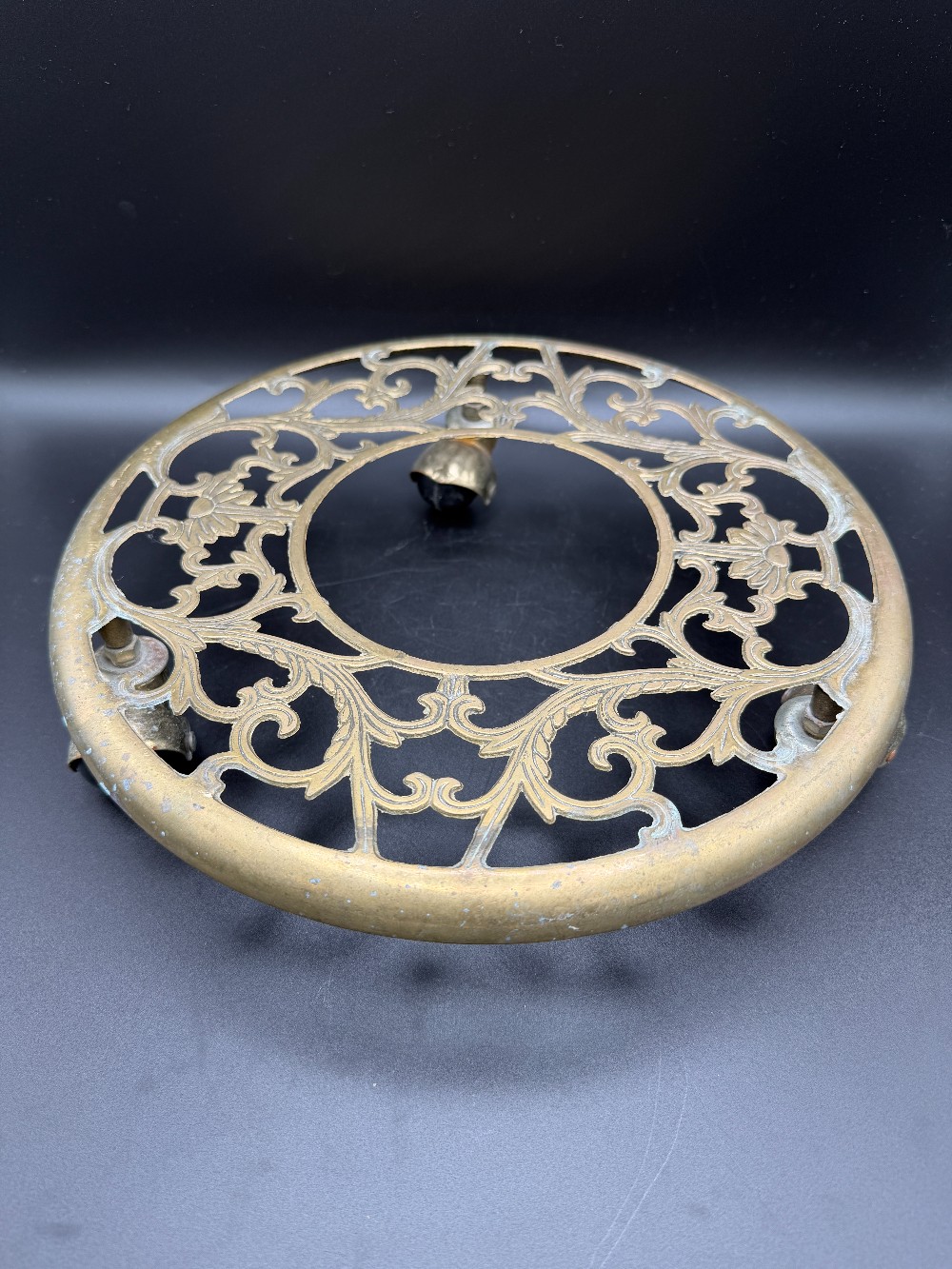 Brass Rolling Plant Holder Vintage