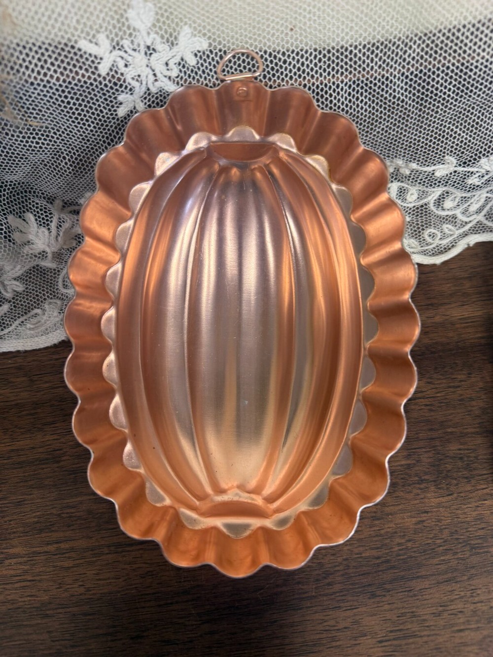 Copper Tone Melon Mold with Hanging Ring