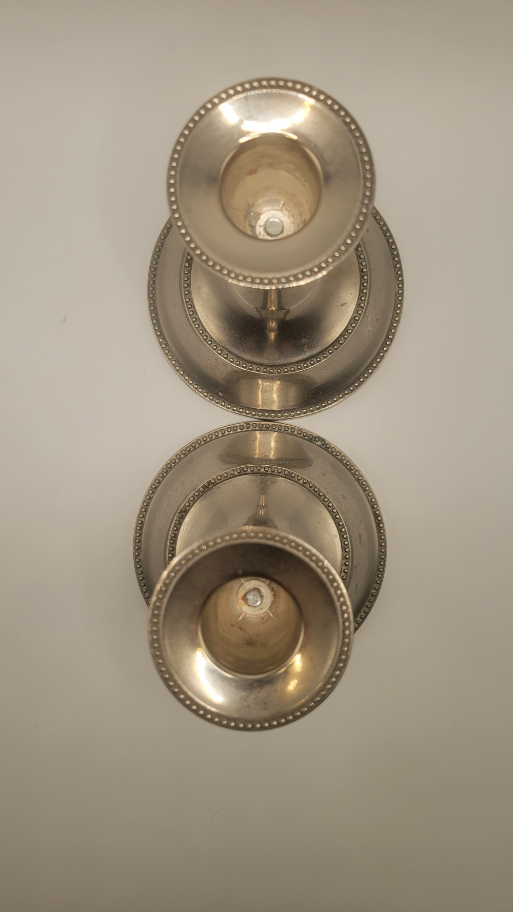 Pewter Weighted Candlestick Holders - Pair