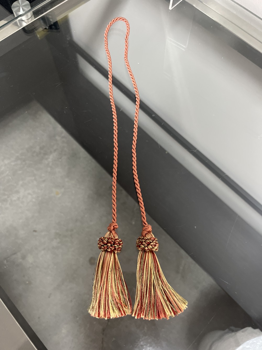 Decorative tassel- coral, green, cream