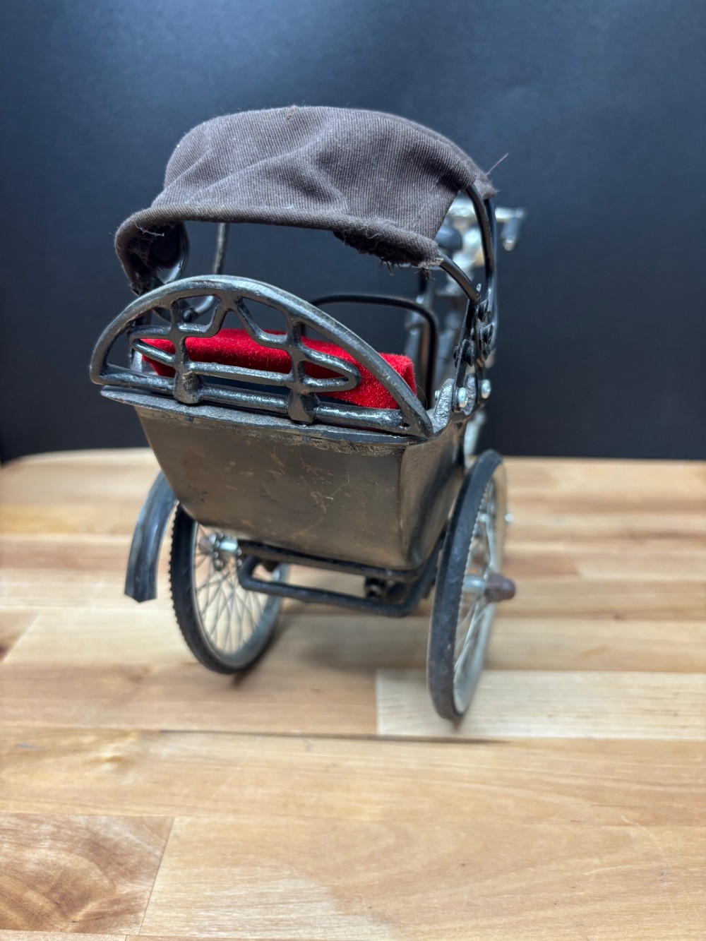 Vintage Metal Bicycle Rickshaw Pedicab with Canopy 14 Inch