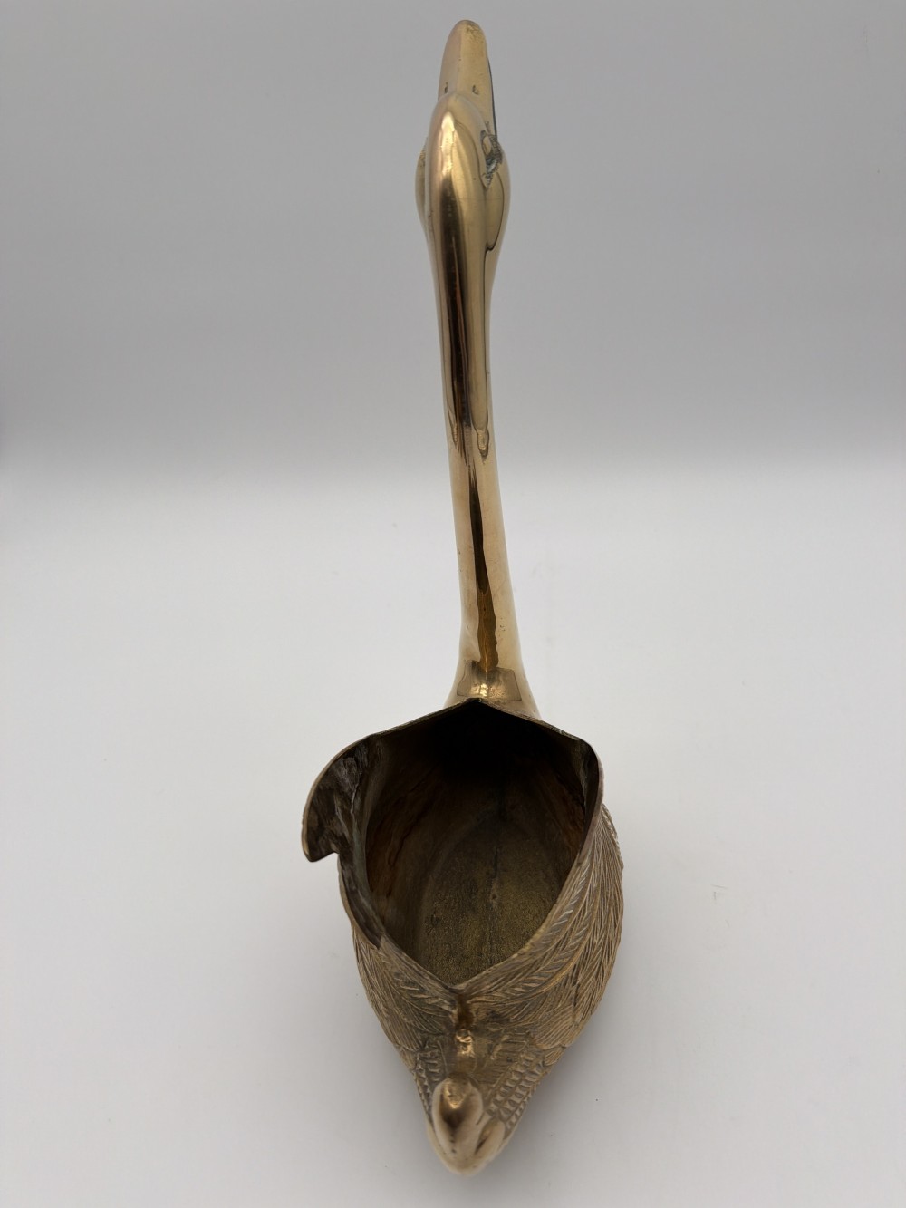 Vintage Brass Swan Planter 12.5 in