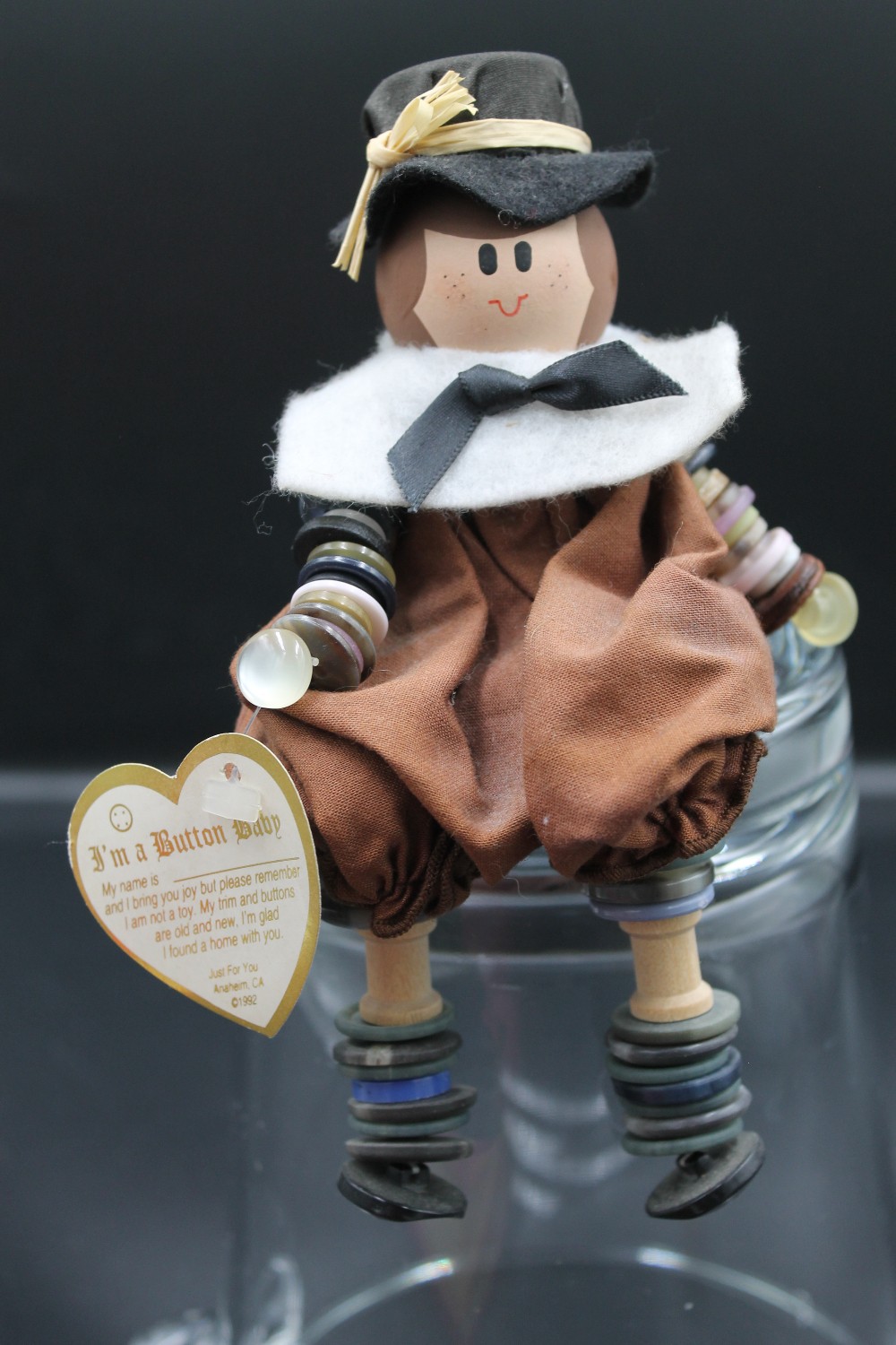 Vtg 1992 Button Babies pilgrim male/female