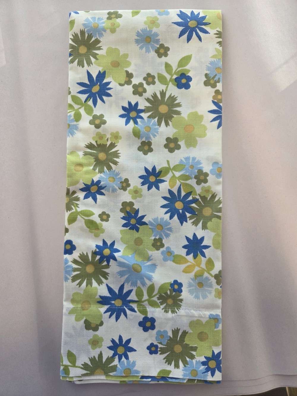 LN-1681 retro print blue/green pillowcase