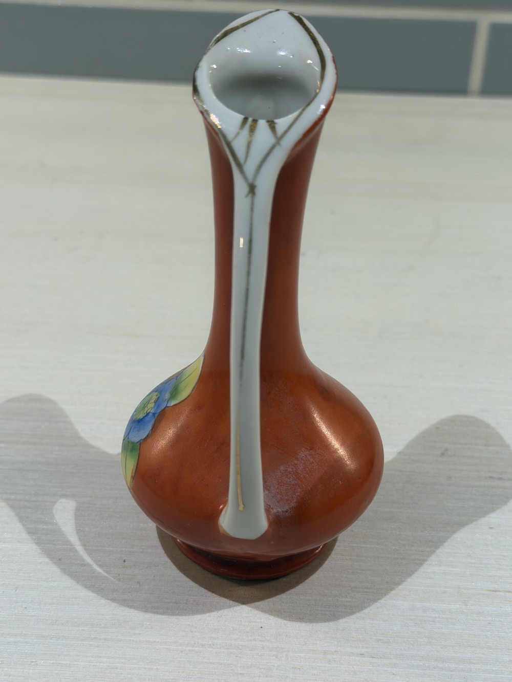 Vintage Hand-Painted Japanese Ewer Vase