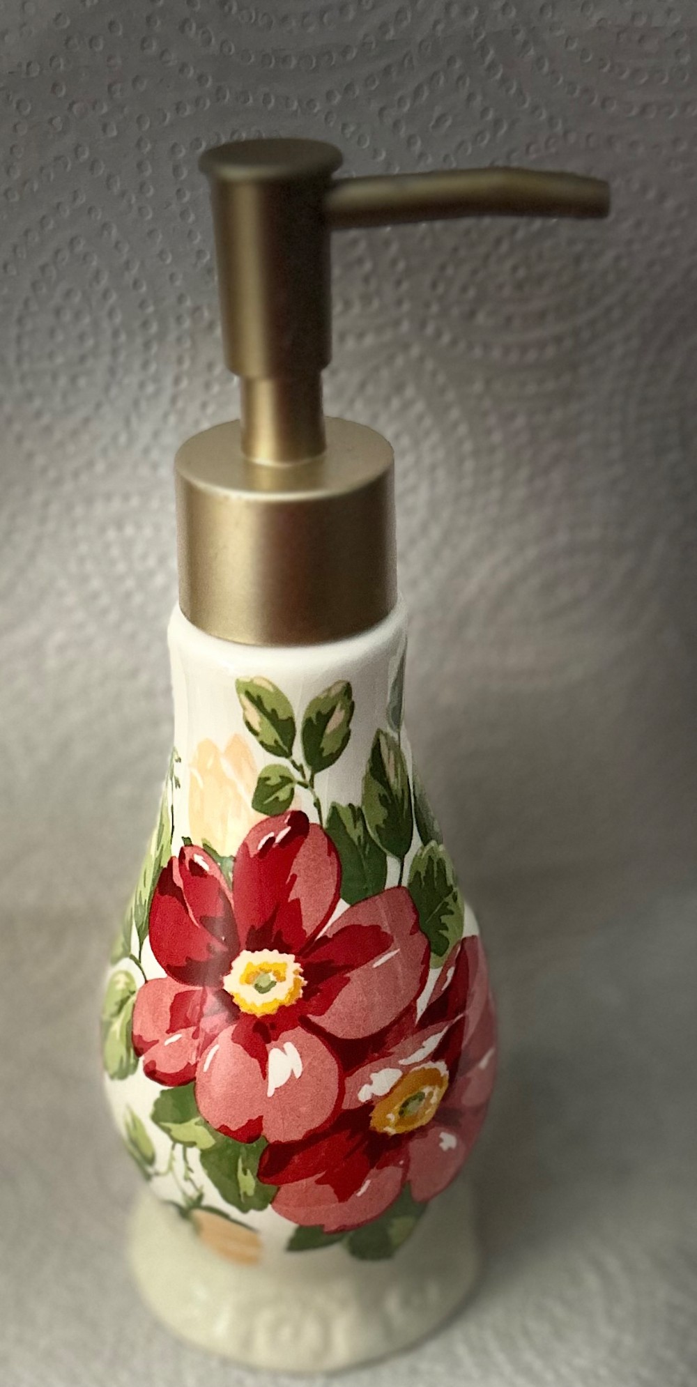 Ceramic soap dispenser - floral -  TPW