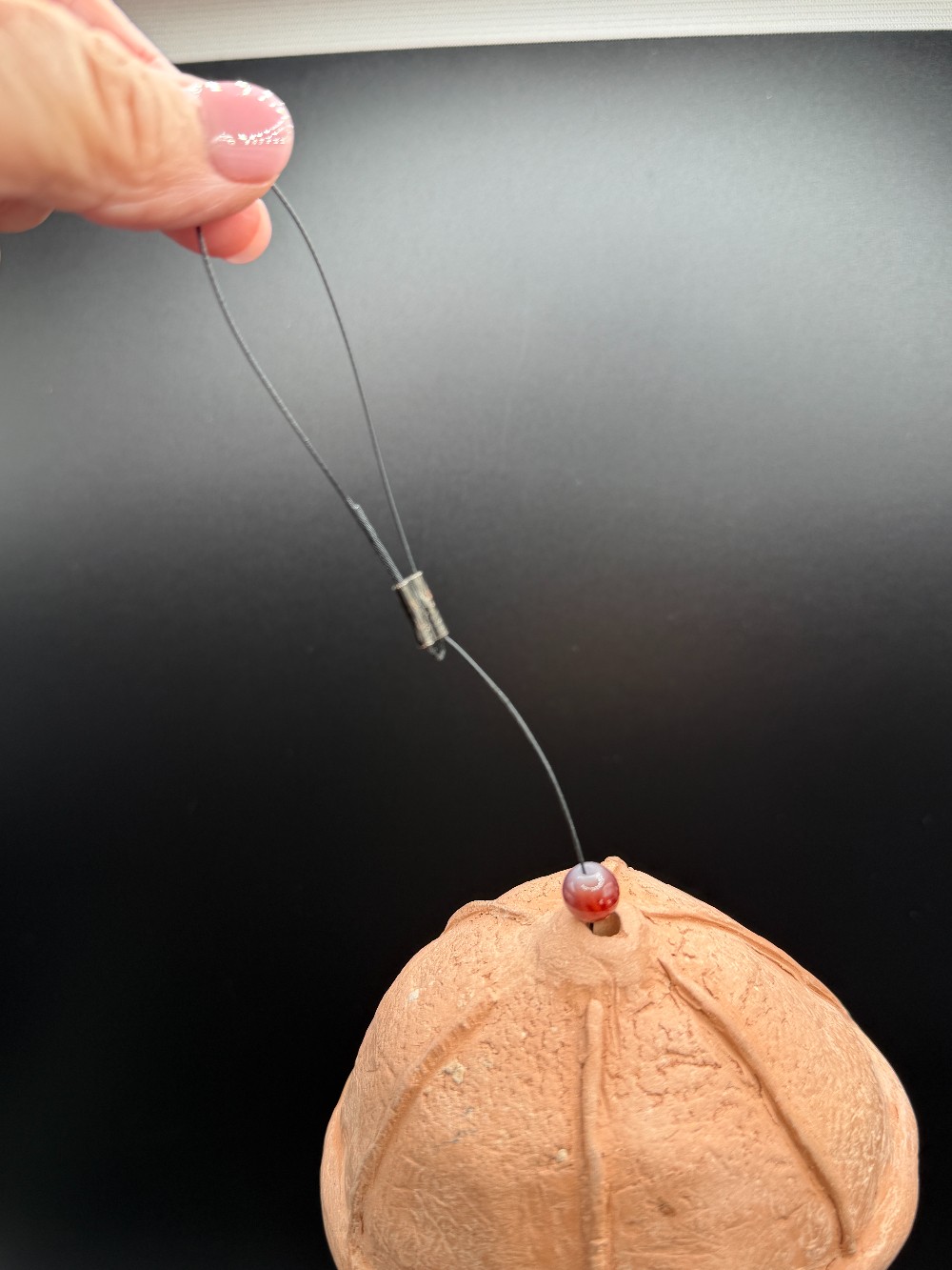 Studio Pottery Face Bird Feeder - Handmade Hanging Garden Art
