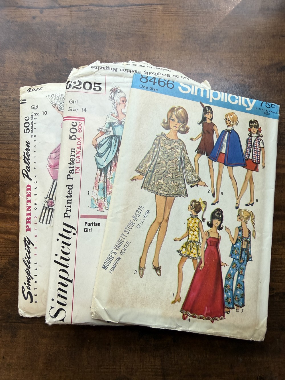 Lot of 3 vintage girls patterns