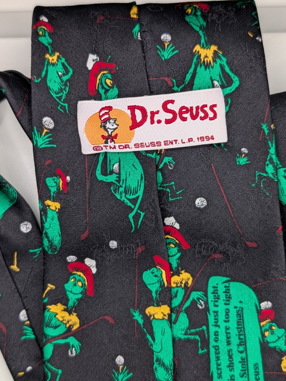 Vintage Dr. Seuss Esprit de Corp Grinch golf silk tie