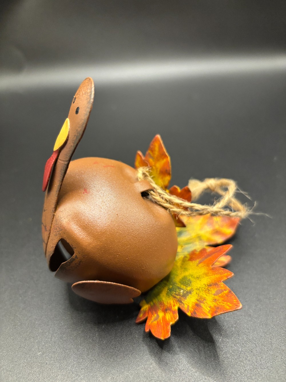Thanksgiving decor turkey bell rusty metal