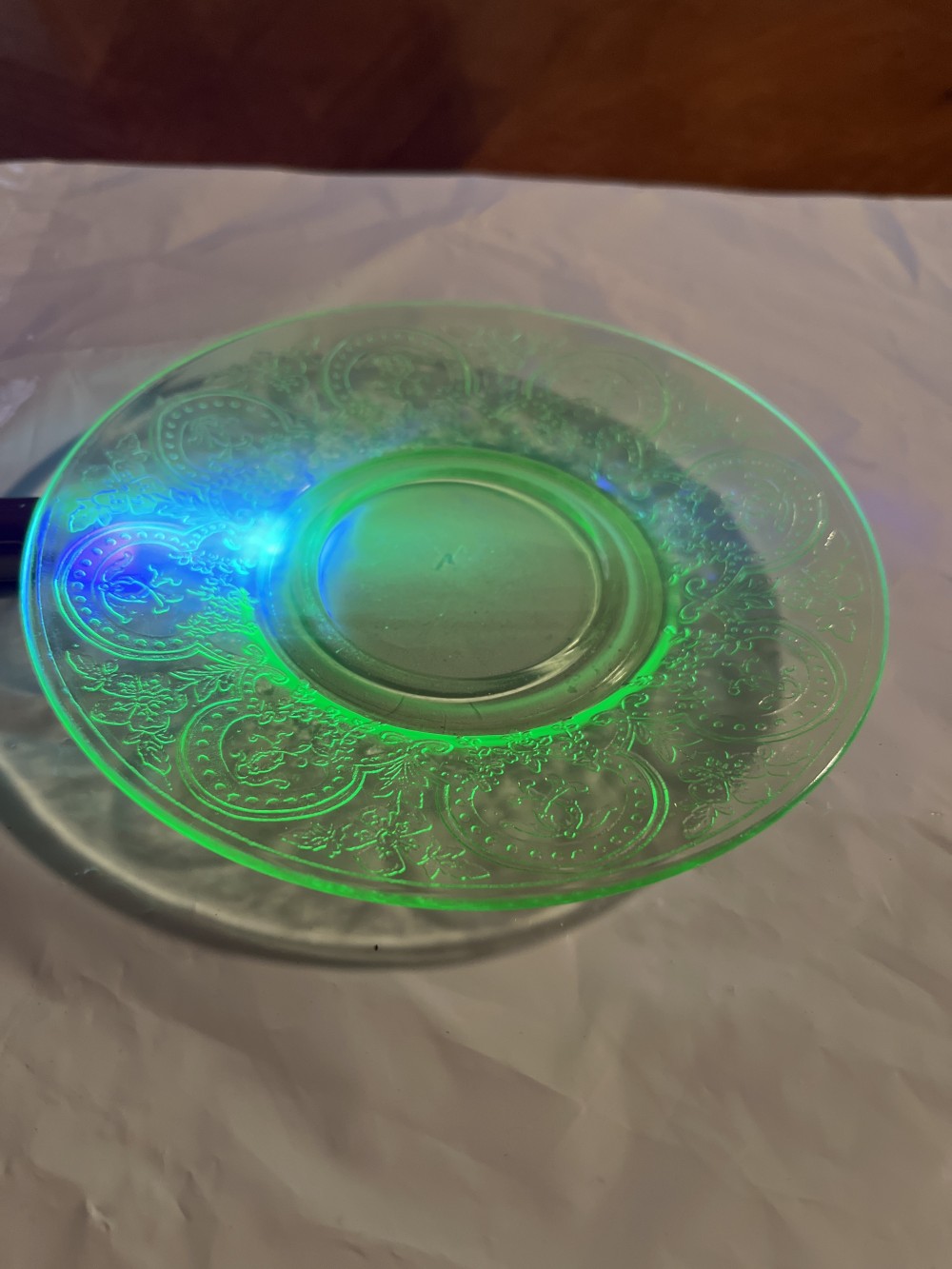 1930s uranium glass plate