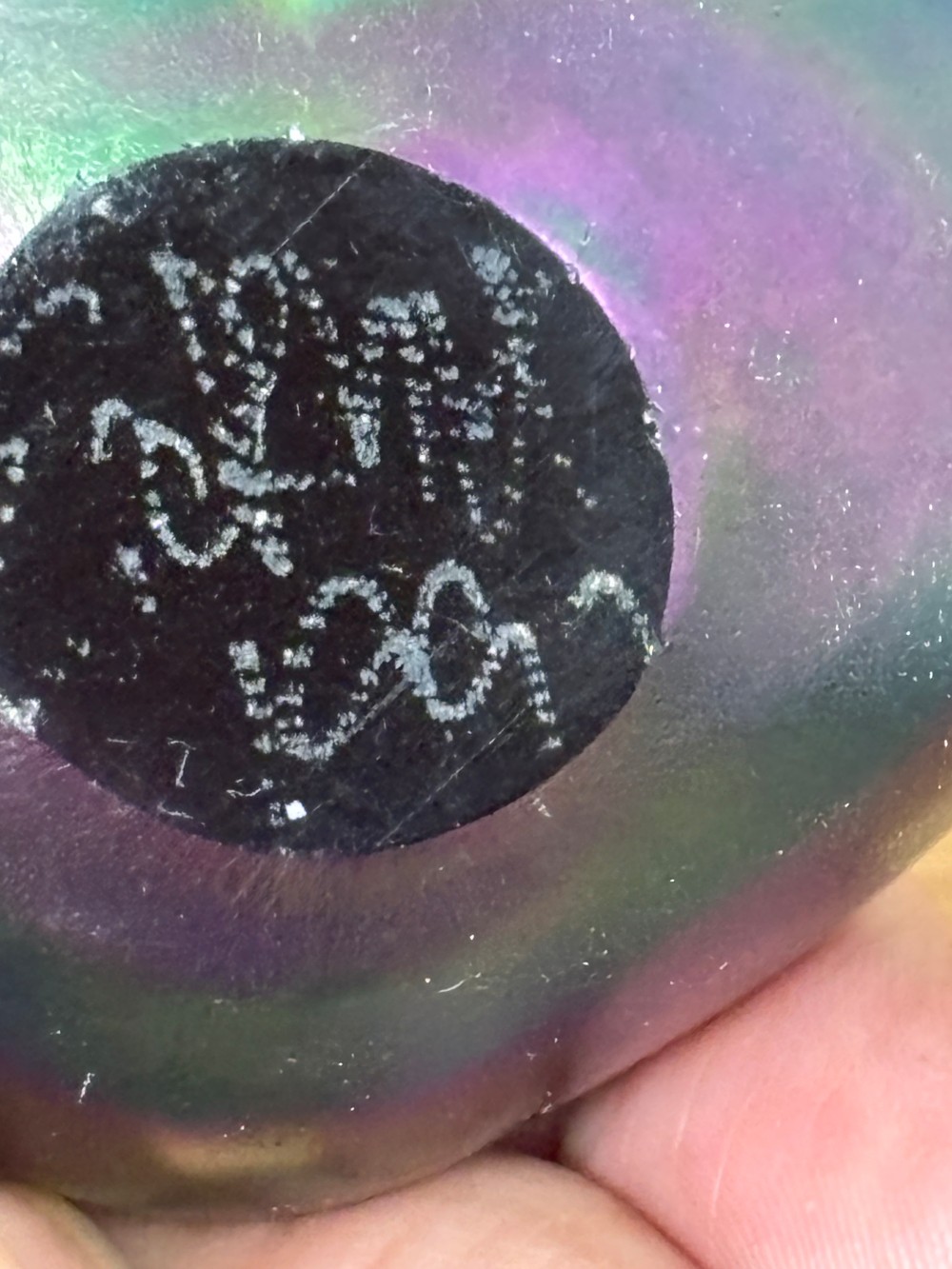 Heart Paperweight Iridescent Art Glass Signed 1997 Satin Rainbow Finish