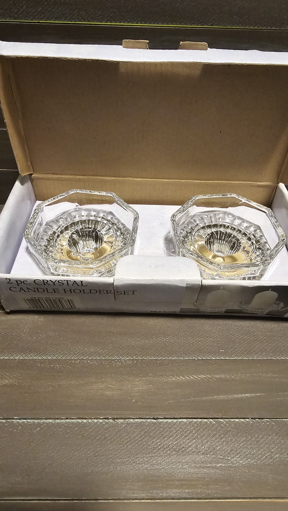 KiG 2pc crystal candle holders