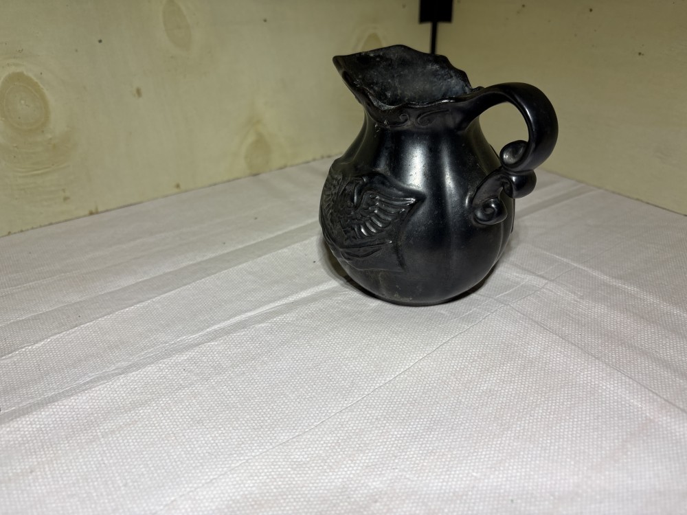 Black Pitcher with Eagle - Vintage Japan