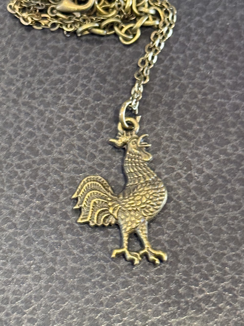 Pendant Necklace - Rooster, Gamecock in Bronze