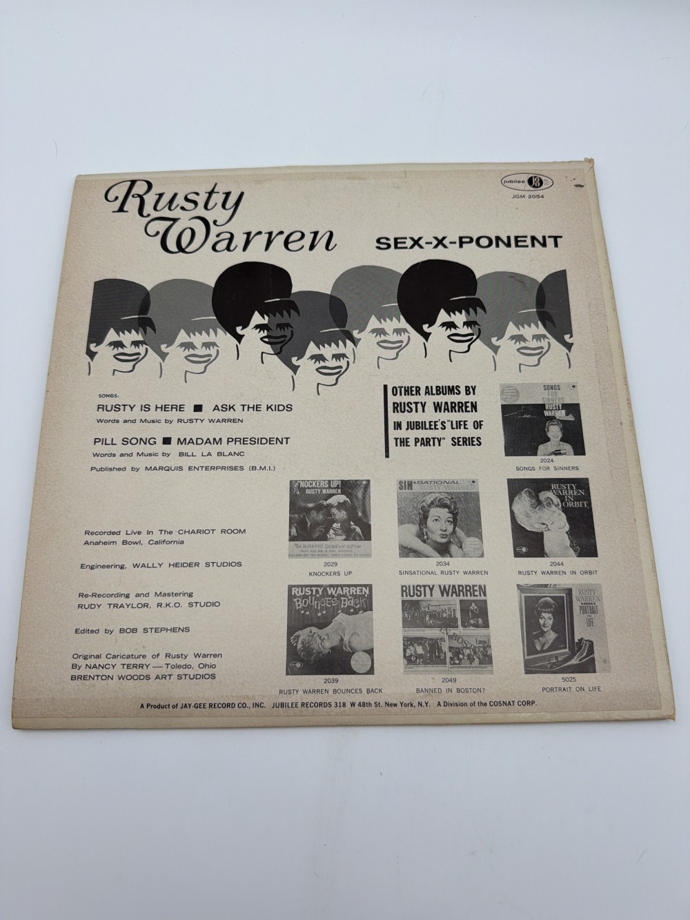 Vintage 1964 Rusty Warren “Sex-X-Ponent” Vinyl LP – Mid-Century Album Cover Decor