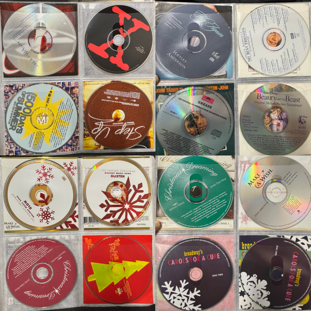 CD Music Collection Binder – 144 CDs Rock Alternative Pop Country Soundtracks w/ Front Inserts Bundled Lot