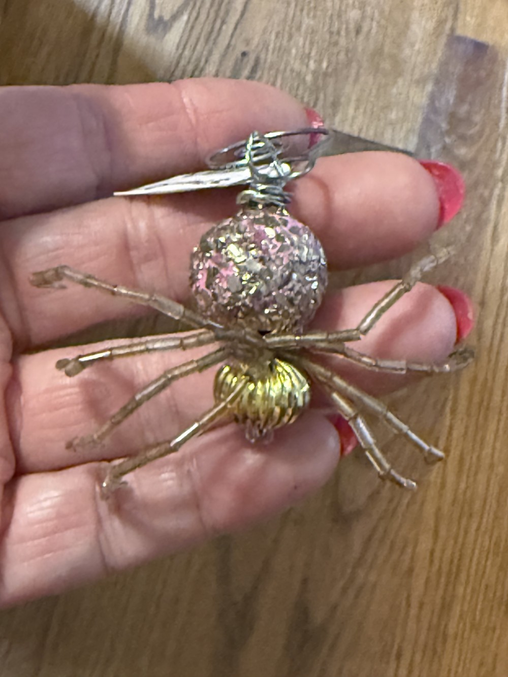 Ornament Spider Gold Pink Silver
