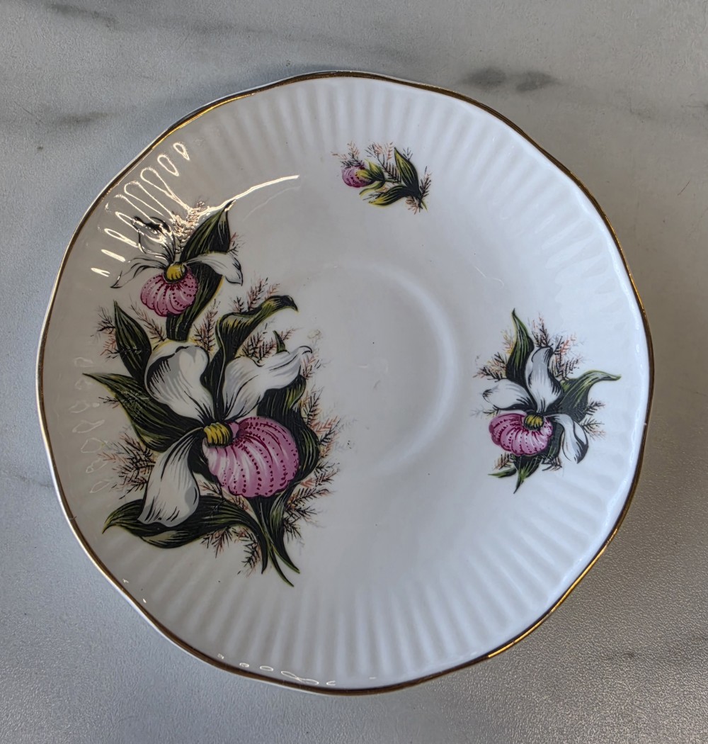 VTG Canadian Provincial Flowers Lady Slipper Saucer