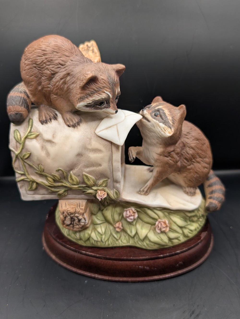 Homco porcelain Raccoons figurine