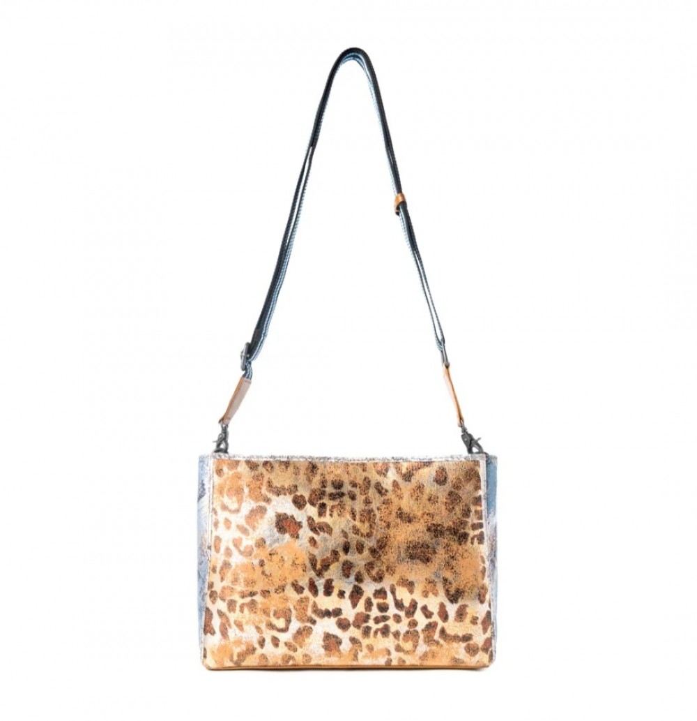 Bags Shoulder Myrabag Safari Glow Metallic Cheetah