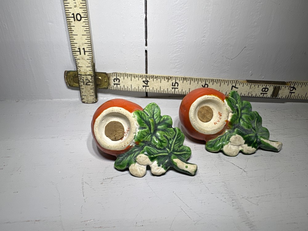 Ceramic Fruit Salt and Pepper Shaker Set Vintage Japan
