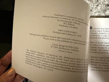 William Johnson Postcard Book 1991