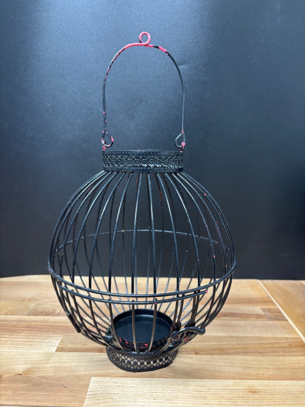 Black Metal Birdcage Candle Lantern Votive Holder Hanging Tabletop Decor