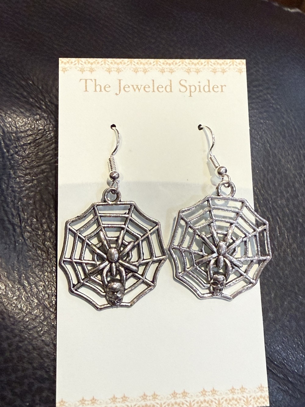 Earrings - Spider on Web