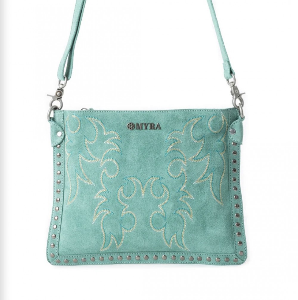 Bags Crossbody Texas Rose Suede Teal