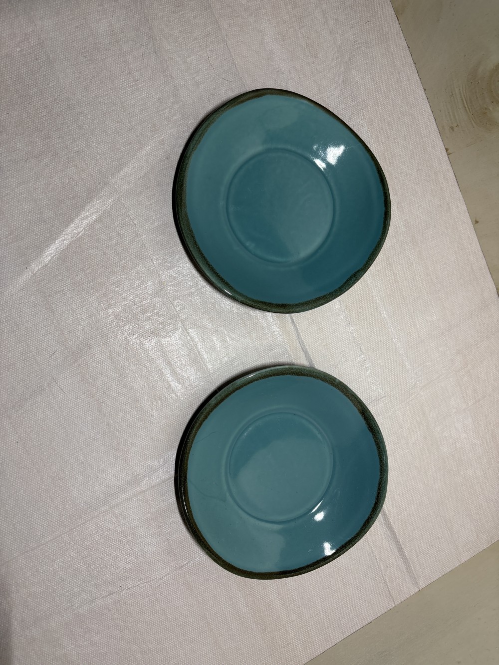 Southern Living At Home Tuscan Teal Tidbit Saucers ~6